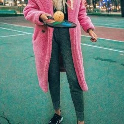 Levency Turndown Collar Teddy Coat