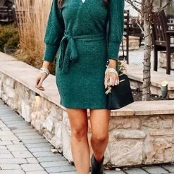 Levency V Neck Off Shoulder Mini Dress