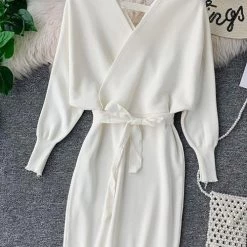 Levency V Neck Off Shoulder Mini Dress