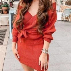 Levency V Neck Off Shoulder Mini Dress