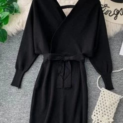 Levency V Neck Off Shoulder Mini Dress