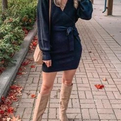 Levency V Neck Off Shoulder Mini Dress