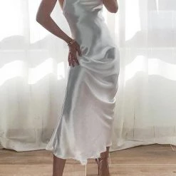 Levency Satin Slip Bakcless Mermaid Dress
