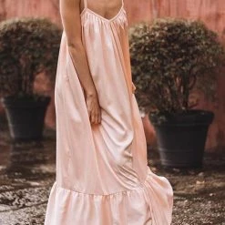 Levency New In Ruffles Hem Slip Maxi Dress