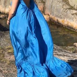 Levency New In Ruffles Hem Slip Maxi Dress