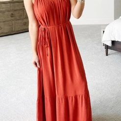 Levency New In Ruffles Hem Slip Maxi Dress