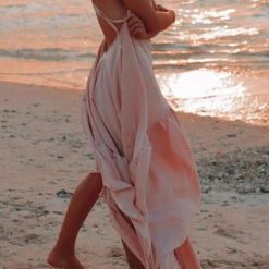 Levency New In Ruffles Hem Slip Maxi Dress