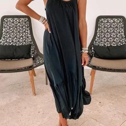 Levency New In Ruffles Hem Slip Maxi Dress