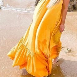 Levency New In Ruffles Hem Slip Maxi Dress