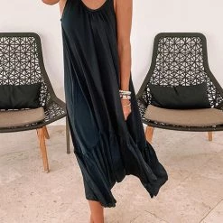 Levency New In Ruffles Hem Slip Maxi Dress