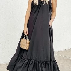 Levency New In Ruffles Hem Slip Maxi Dress