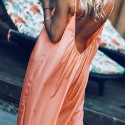 Levency New In Ruffles Hem Slip Maxi Dress