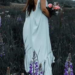 Levency New In Ruffles Hem Slip Maxi Dress