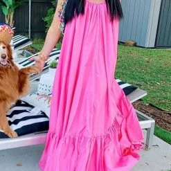 Levency New In Ruffles Hem Slip Maxi Dress