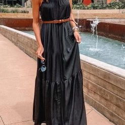 Levency New In Ruffles Hem Slip Maxi Dress