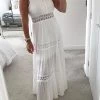 Levency New In Lace V Neck Sleeveless Maxi Dress