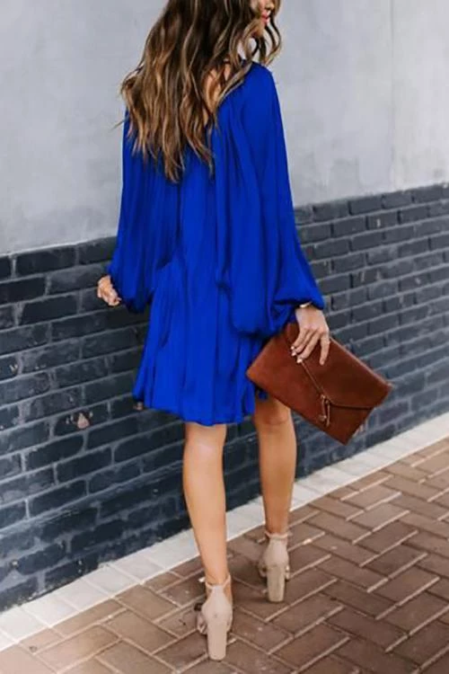 Levency Deep V-Neck Batwing Sleeve Ruffle Loose Dress New In 9 Levency Deep V-Neck Batwing Sleeve Ruffle Loose Dress New In
