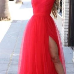 Levency Slit Hem Plus Size See-Through One Sleeve Dress New In