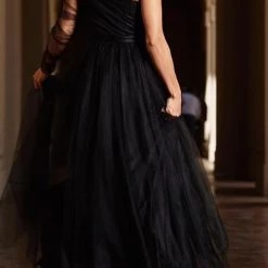 Levency Slit Hem Plus Size See-Through One Sleeve Dress New In