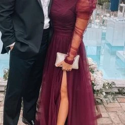 Levency Slit Hem Plus Size See-Through One Sleeve Dress New In