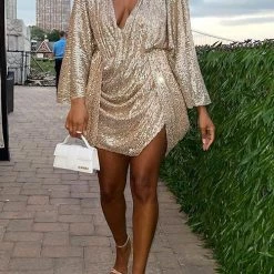 Levency V Neck Sequins Backless Bat Ruched Mini Dress New In 29 Levency V Neck Sequins Backless Bat Ruched Mini Dress New In