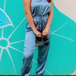 Levency Strappy V Neck Elastic Waist Jumpsuit New In