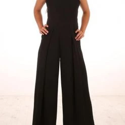 Levency New In Wide Leg Strappy Solid Jumpsuits