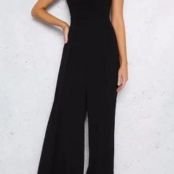 Levency New In Wide Leg Strappy Solid Jumpsuits