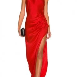 Levency New In Hang Neck Irregular Hem Open Back Maxi Dress