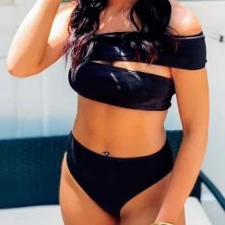 Levency Solid Dew Shoulder Bikini Set New In