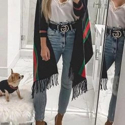 Levency Stripe Bat Sleeve Tassel Cardigan New In 29 Levency Stripe Bat Sleeve Tassel Cardigan New In