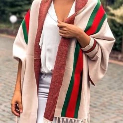 Levency Stripe Bat Sleeve Tassel Cardigan New In 30 Levency Stripe Bat Sleeve Tassel Cardigan New In