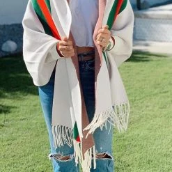 Levency Stripe Bat Sleeve Tassel Cardigan New In 20 Levency Stripe Bat Sleeve Tassel Cardigan New In