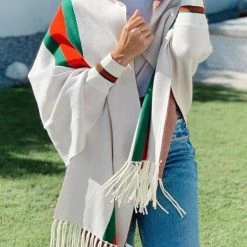 Levency Stripe Bat Sleeve Tassel Cardigan New In 35 Levency Stripe Bat Sleeve Tassel Cardigan New In