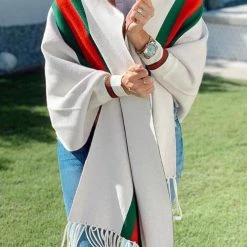 Levency Stripe Bat Sleeve Tassel Cardigan New In 27 Levency Stripe Bat Sleeve Tassel Cardigan New In