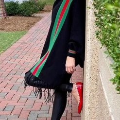 Levency Stripe Bat Sleeve Tassel Cardigan New In 31 Levency Stripe Bat Sleeve Tassel Cardigan New In