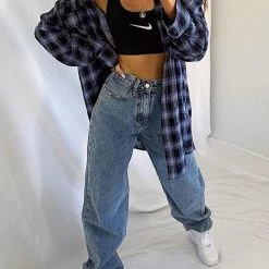 Levency New In Button Plaid Long Sleeve Shirt