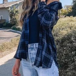 Levency New In Button Plaid Long Sleeve Shirt