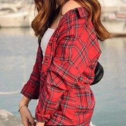 Levency New In Button Plaid Long Sleeve Shirt