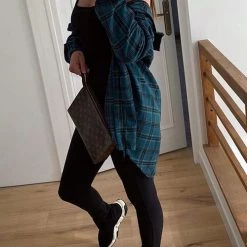 Levency New In Button Plaid Long Sleeve Shirt