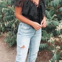 Levency New In Off Shoulder Lace Up Layer Top