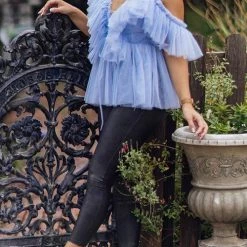 Levency New In Off Shoulder Lace Up Layer Top