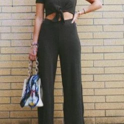 Shelynn Knot Short Sleeve Pants Set