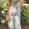Levency Tropical Print Top And Palazzo Pants Set New In