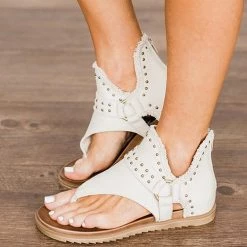 Levency New In Buckle Flip-Flops Canvas Flat Heel Sandals