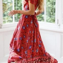 Levency Bohemian Floral Maxi Dress New In