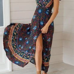 Levency Bohemian Floral Maxi Dress New In