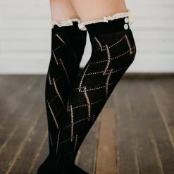 Levency Lace Button Knee Sock New In 20 Levency Lace Button Knee Sock New In