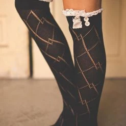 Levency Lace Button Knee Sock New In 25 Levency Lace Button Knee Sock New In