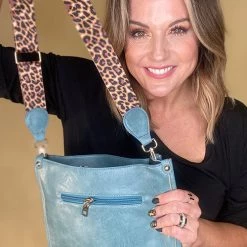 Levency Leopard Strap Crossbody Purse